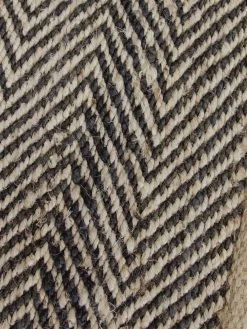 Herringbone Rug - Black -Homewares Shop jute rug herringbone black detail