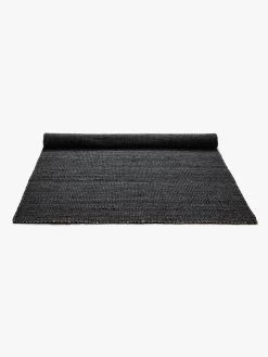 Jute Rug - Black -Homewares Shop jute rug rolled black