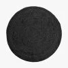 Jute Round Rug - Black 1 Jute Round Rug - Black -Homewares Shop jute rug round black 1