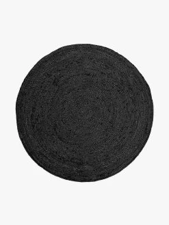 Jute Round Rug - Black