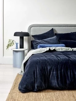 Luxury Velvet Standard Pillowcase - Slate -Homewares Shop luxury velvet bed linen slate 2