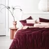 Luxury Velvet Quilt Cover - Merlot -Homewares Shop luxury velvet bedlinen merlot 1 1