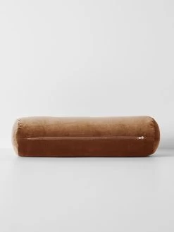 Luxury Velvet Bolster - Tobacco -Homewares Shop luxury velvet bolster cushion tobacco 2