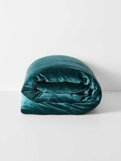 Luxury Velvet Quilt Cover - Indian Teal -Homewares Shop luxury velvet quilt cover indian teal 2