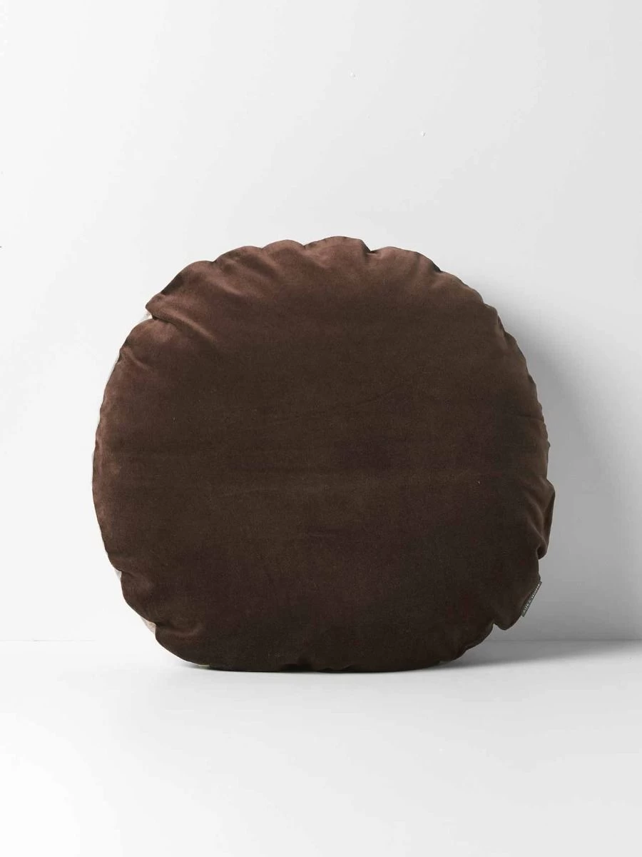 Luxury Velvet 55cm Round Cushion - Chocolate 3 Luxury Velvet 55cm Round Cushion - Chocolate