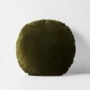 Luxury Velvet 55cm Round Cushion - Khaki -Homewares Shop luxury velvet round cushion khaki 1