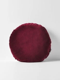 Luxury Velvet 55cm Round Cushion - Merlot