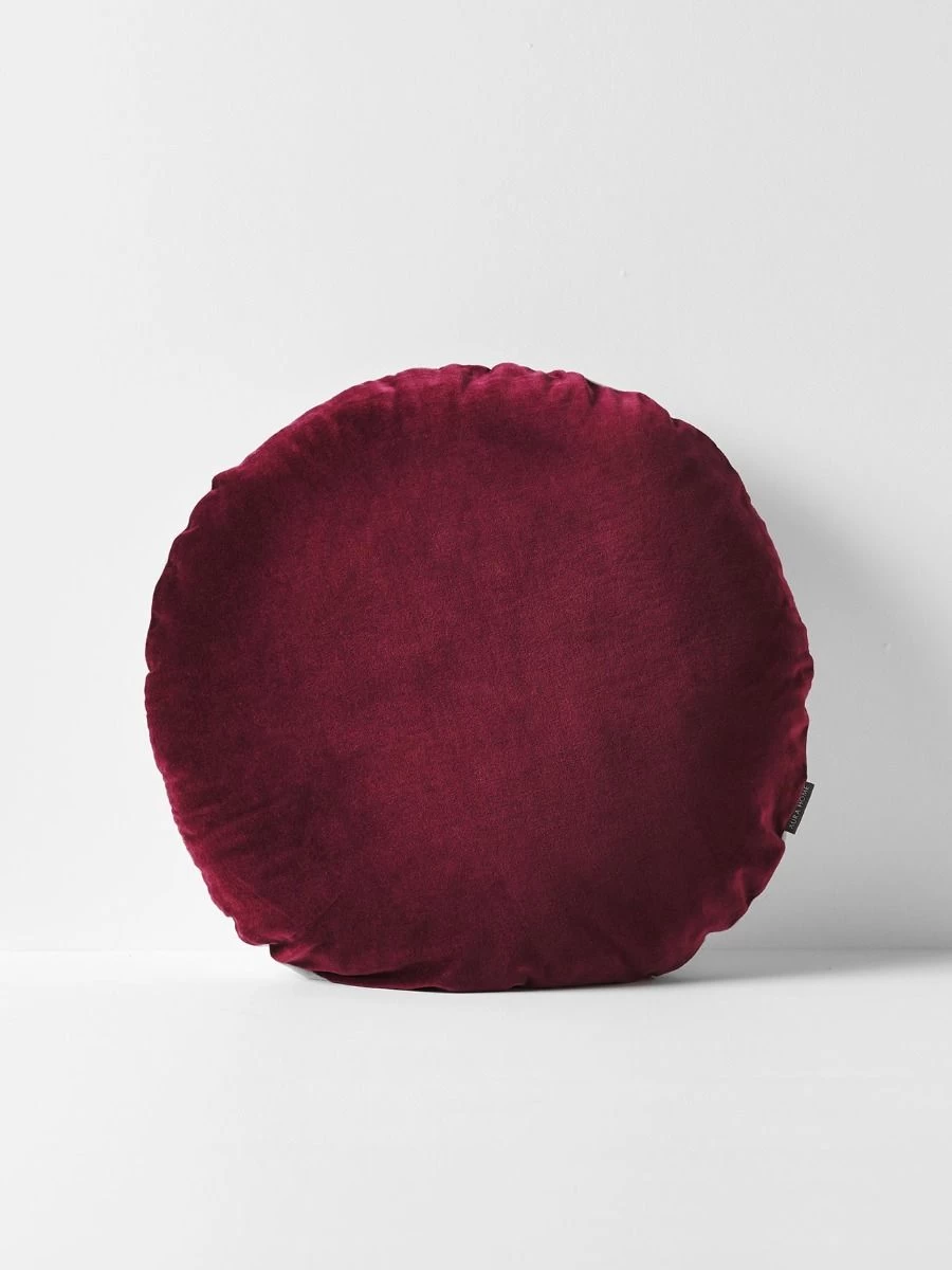 Luxury Velvet 55cm Round Cushion - Merlot 3 Luxury Velvet 55cm Round Cushion - Merlot