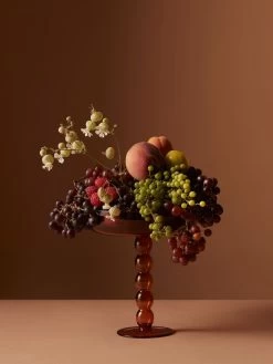 Volute Platter - Amber -Homewares Shop maison balzac amber platter lifestyle 1