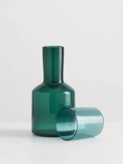 Carafe & Glass - Teal -Homewares Shop maison balzac carafe glass teal 3 2021