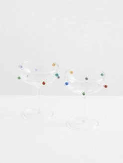 Pomponette Coupe Set - Clear -Homewares Shop maison balzac champagne coupes clear 2