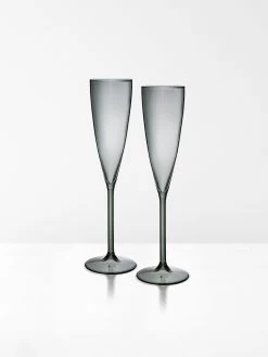 Champagne Flutes Set Of 2 - Smoke