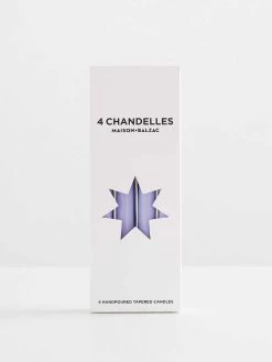 Chandelles 4Pk Tapered Candles - Bleuet -Homewares Shop maison balzac chandelles tapered candles bleuet 2