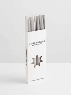 Chandelles 4Pk Tapered Candles - Smoke
