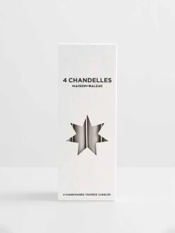 Chandelles 4Pk Tapered Candles - Smoke -Homewares Shop maison balzac chandelles tapered candles smoke 2