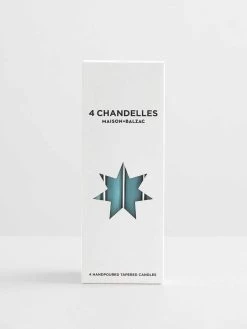 Chandelles 4Pk Tapered Candles - Teal -Homewares Shop maison balzac chandelles tapered candles teal 2