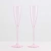 Champagne Flutes Set Of 2 - Pink