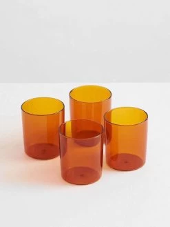 Glasses Set Of 4 - Amber -Homewares Shop maison balzac gobelets amber 1 2021