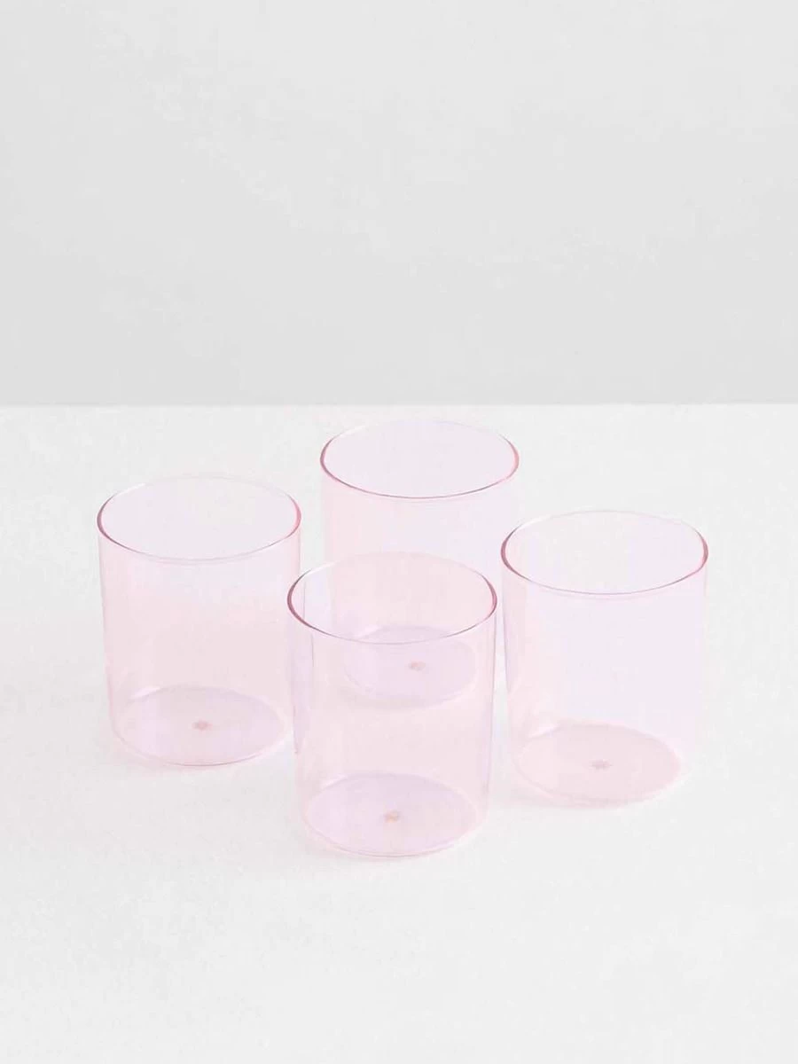 Glasses Set Of 4 - Pink 3 Glasses Set Of 4 - Pink