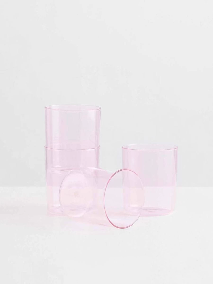 Glasses Set Of 4 - Pink 4 Glasses Set Of 4 - Pink - Image 2