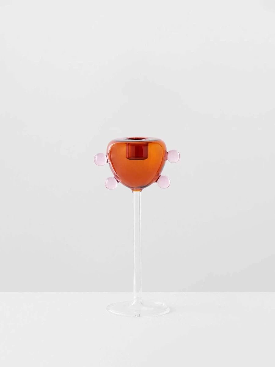 Grand Pompom Candleholder - Amber 6 Grand Pompom Candleholder - Amber - Image 4