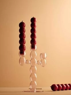 Grand Volute Candle Holder - Pink -Homewares Shop maison balzac grande volute candleholder pink 7