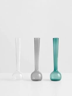 Homewares Shop -Homewares Shop maison balzac margot vase trio smoke teal clear 2
