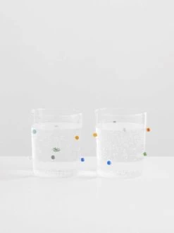 Pomponette Goblet Set - Clear -Homewares Shop maison balzac pomponette gobelets clear with multi 3