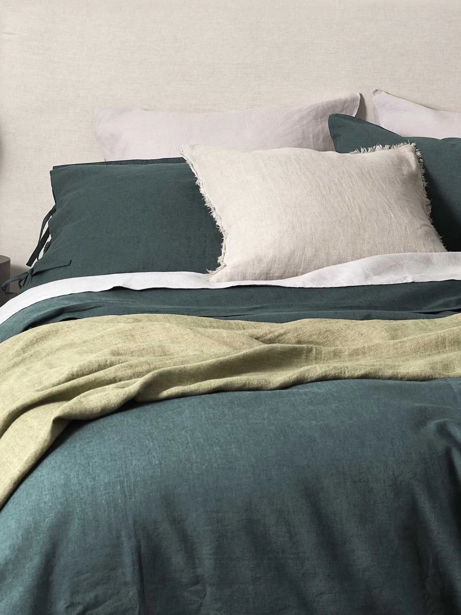 Maison Vintage Quilt Cover - Indian Teal - Image 2