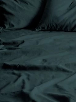 Maison Vintage Sheet Set - Indian Teal -Homewares Shop maison vintage sheets indian teal detail