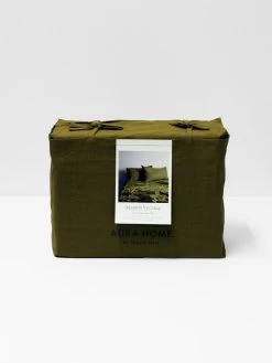 Maison Vintage Sheet Set - Khaki -Homewares Shop maison vintage sheets khaki bag