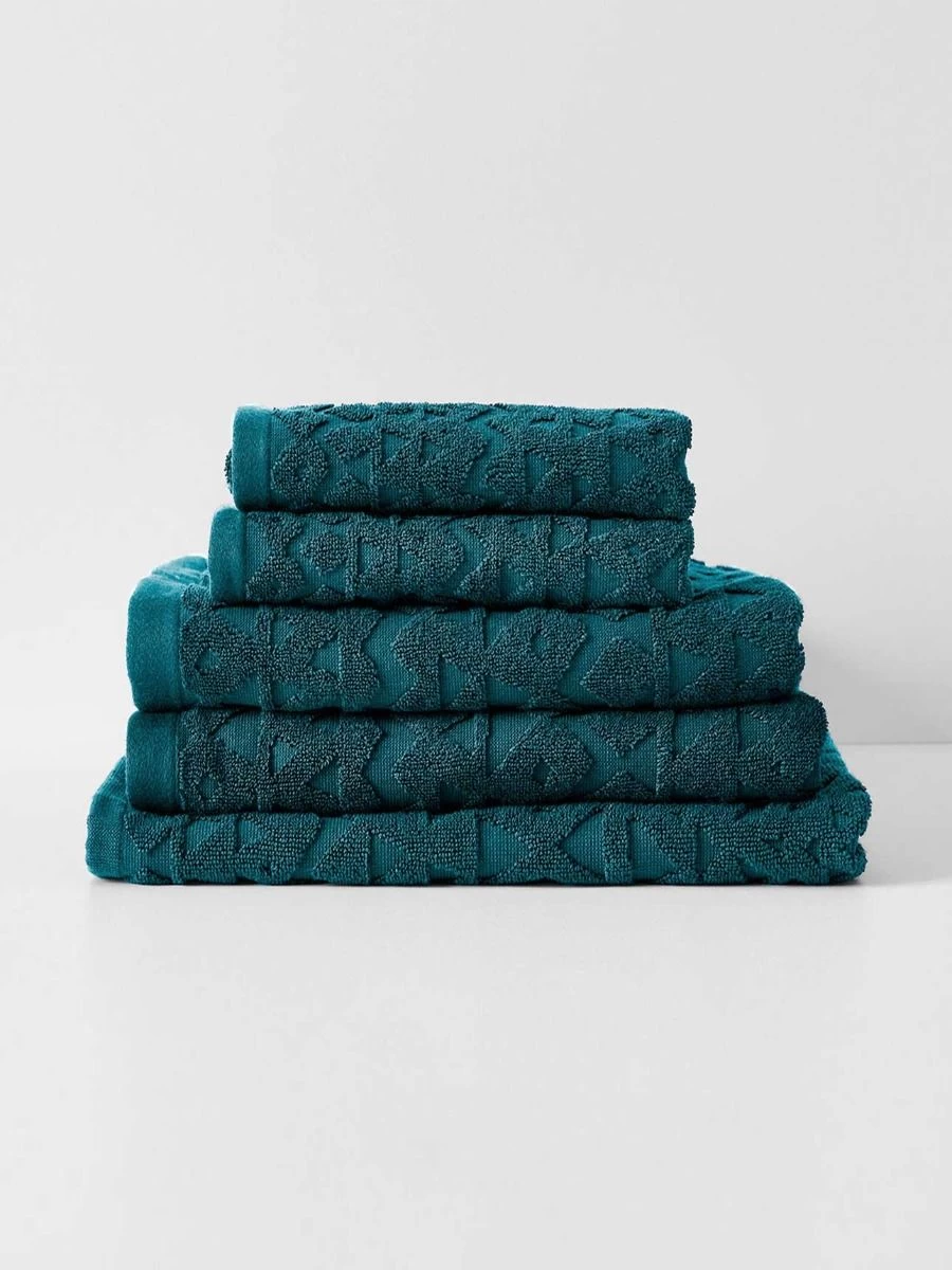 Maya Bath Towel Set - Indian Teal 3 Maya Bath Towel Set - Indian Teal