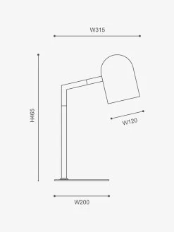 Pia Desk Lamp - Charcoal -Homewares Shop mayfield pia desk lamp dimensions 1