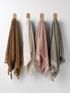 Milos Hand Towel - Feather -Homewares Shop milos bath towels bronze sand pink clay feather 12