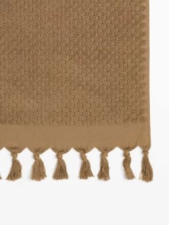 Milos Hand Towel - Caramel -Homewares Shop milos hand towel bronze 2 detail