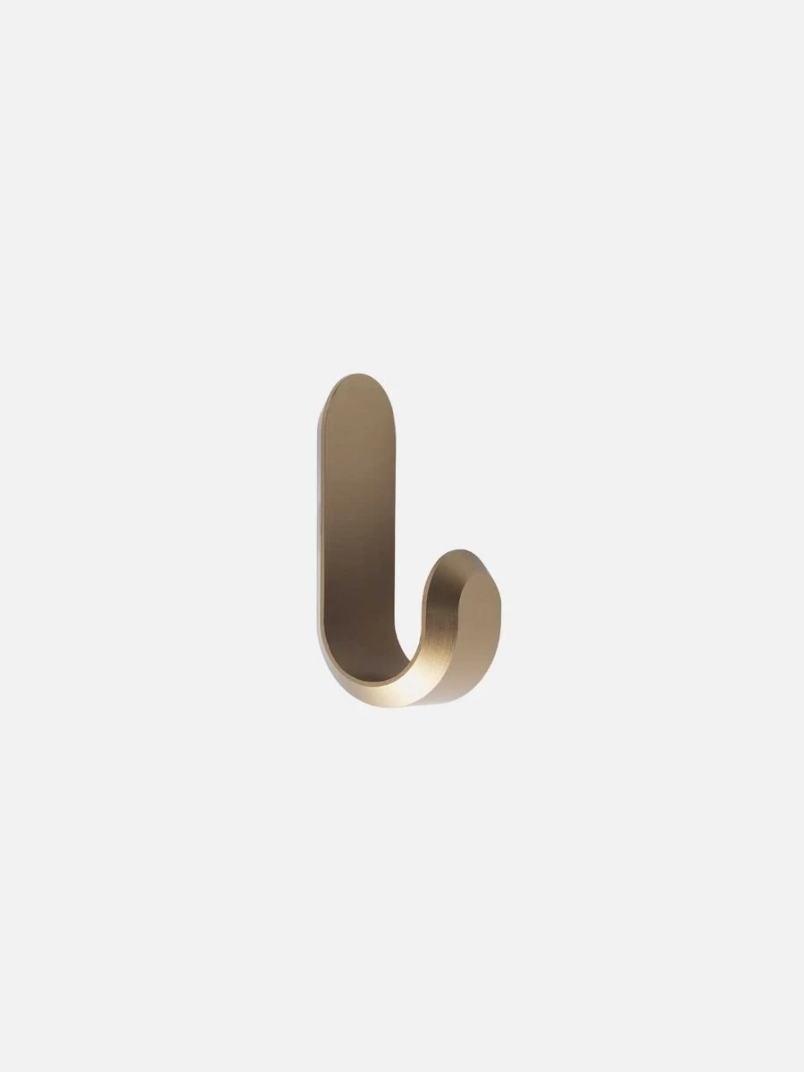 Normann Copenhagen Curve Mini Hook Set Of 2- Matt Gold 4 Normann Copenhagen Curve Mini Hook Set Of 2- Matt Gold - Image 2