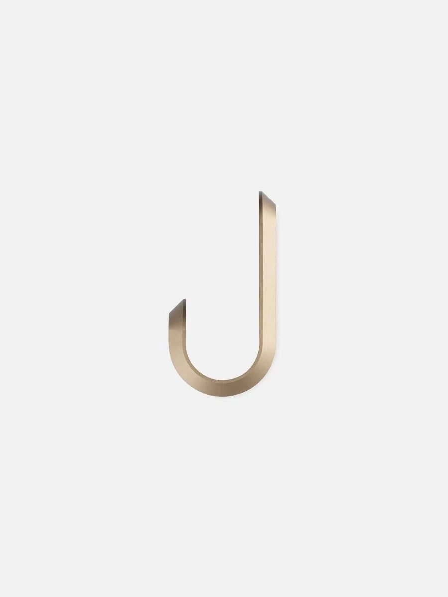 Normann Copenhagen Curve Mini Hook Set Of 2- Matt Gold 5 Normann Copenhagen Curve Mini Hook Set Of 2- Matt Gold - Image 3