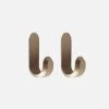 Normann Copenhagen Curve Mini Hook Set Of 2- Matt Gold -Homewares Shop normann copenhagen curve mini hook matt gold 2pk