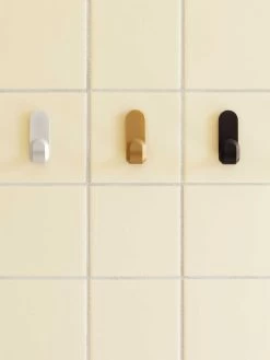 Normann Copenhagen Curve Mini Hook Set Of 2- Matt Silver -Homewares Shop normann copenhagen curve mini hooks matt silver gold black