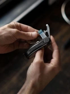 Leather Key Organiser - Black 10 Leather Key Organiser - Black -Homewares Shop orbitkey leather black black stitching 4