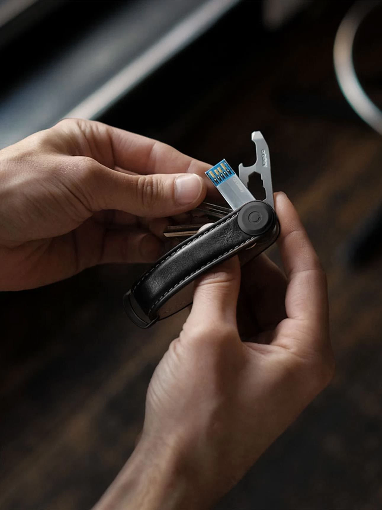 Leather Key Organiser - Black 6 Leather Key Organiser - Black - Image 4