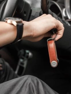 Leather Key Organiser - Cognac -Homewares Shop orbitkey leather cognac tan stitching 4