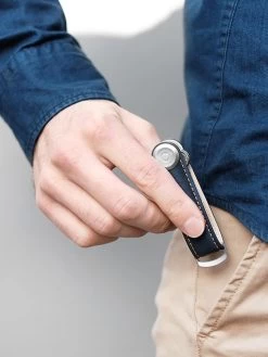 Key Organiser Leather- Navy -Homewares Shop orbitkey organiser leather navy tan 4