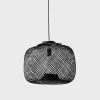 Papaya Laki Bamboo Light Shade Only - Black -Homewares Shop papaya laki bamboo pendant shade short black