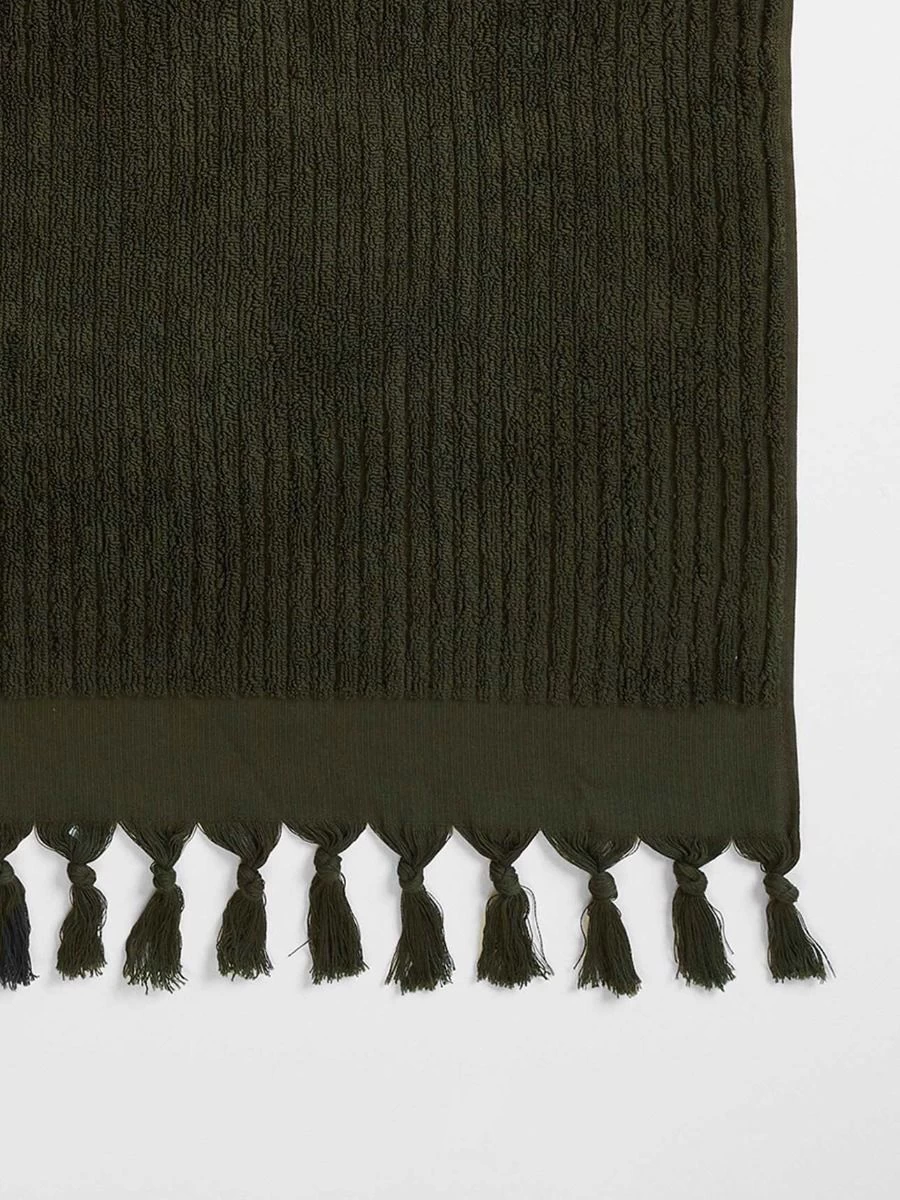 Paros Rib Hand Towel - Olive Night 5 Paros Rib Hand Towel - Olive Night - Image 3