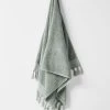 Paros Rib Bath Towel - Sage -Homewares Shop paros rib bath towel sage 1