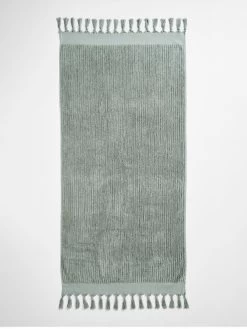 Paros Rib Bath Sheet - Sage -Homewares Shop paros rib bath towel sage 2 1 1