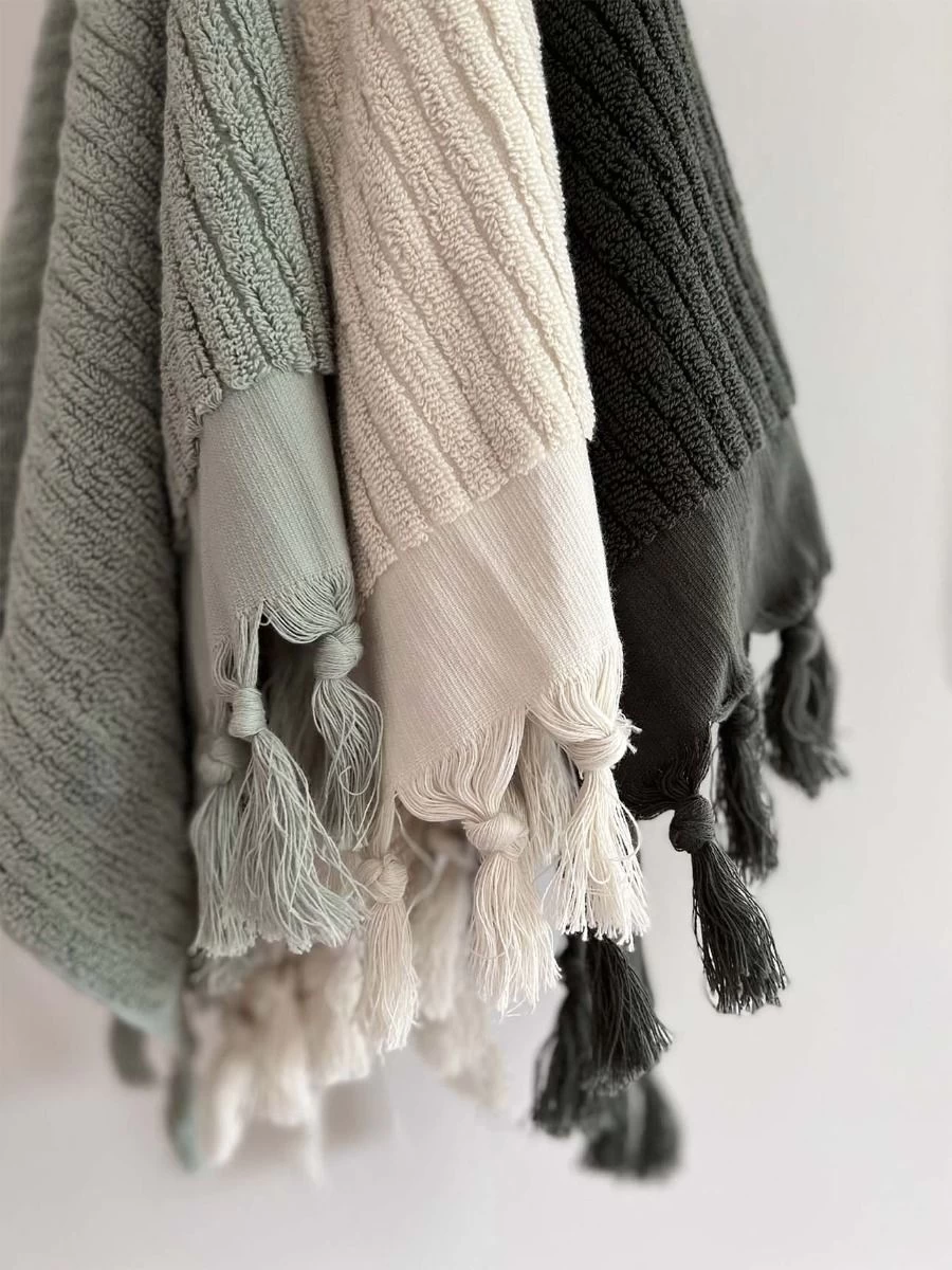 Paros Rib Hand Towel - Olive Night 6 Paros Rib Hand Towel - Olive Night - Image 4