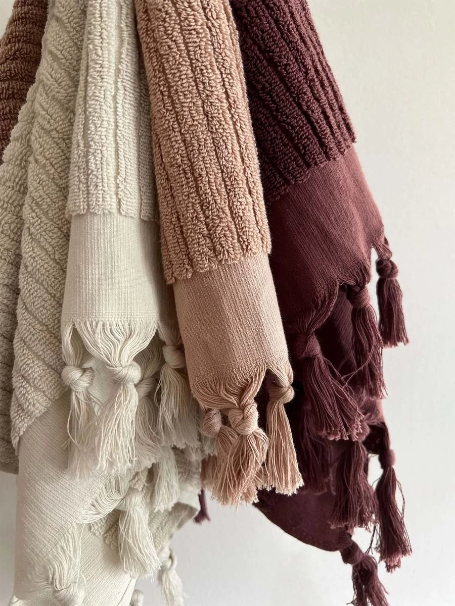 Paros Rib Bath Towel Set - Sand 8 Paros Rib Bath Towel Set - Sand - Image 6