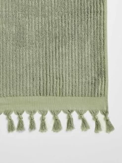 Paros Rib Bath Towel Set - Fennel 15 Paros Rib Bath Towel Set - Fennel -Homewares Shop paros rib hand towel fennel 2 detail 1